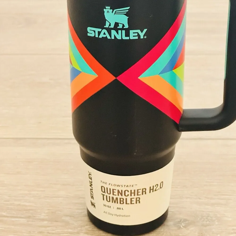 Stanley Quencher Flowstate 30oz Hyper Geo Stainless Steel Tumbler Rainbow - Picture 6 of 9